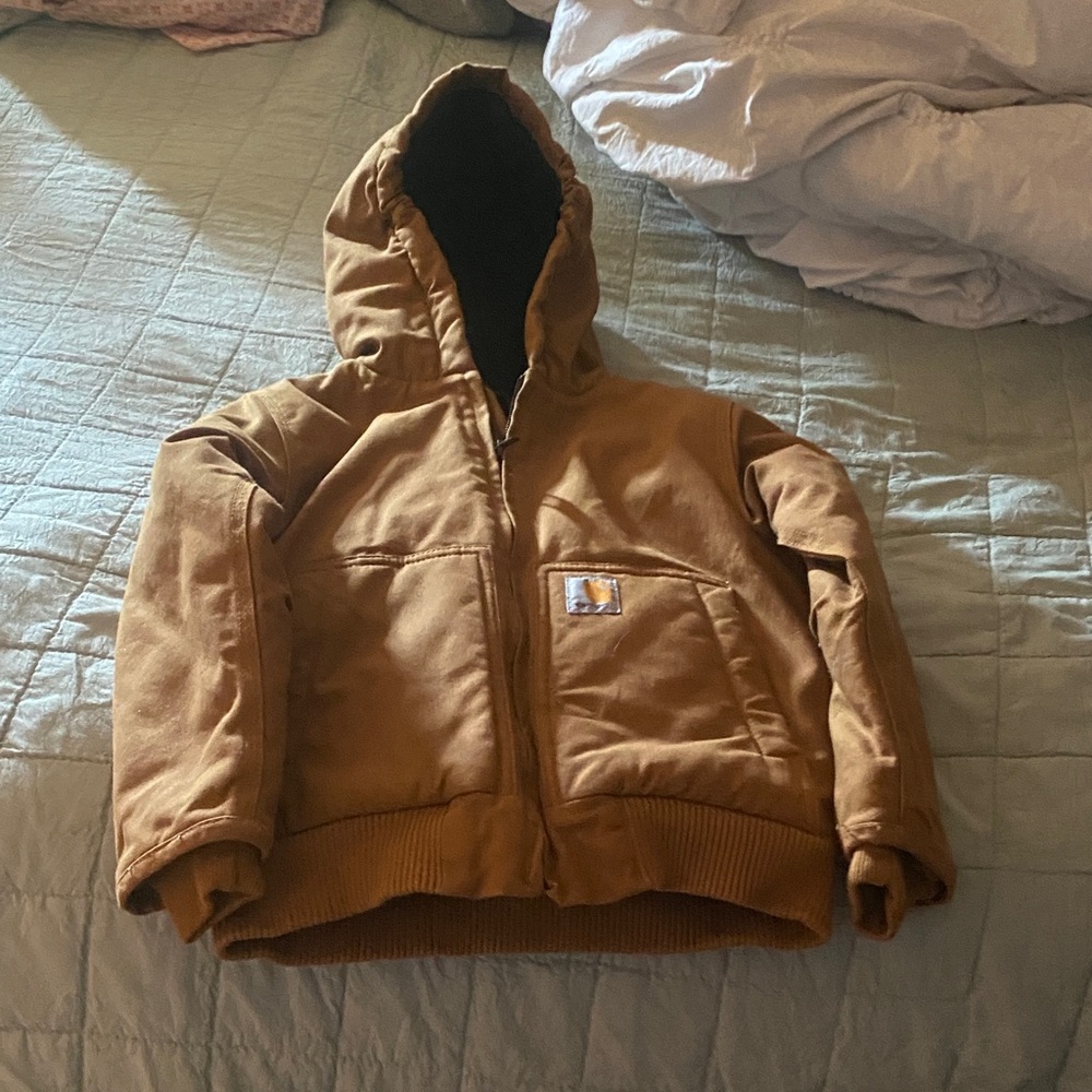 Carhartt Kids Tan Hooded Puffer Jacket